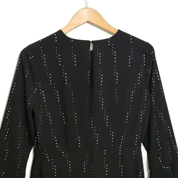 Who What Wear Black Midi Dress Crew Neck Bell Sleeve A Line Workwear Party S - Picture 10 of 16